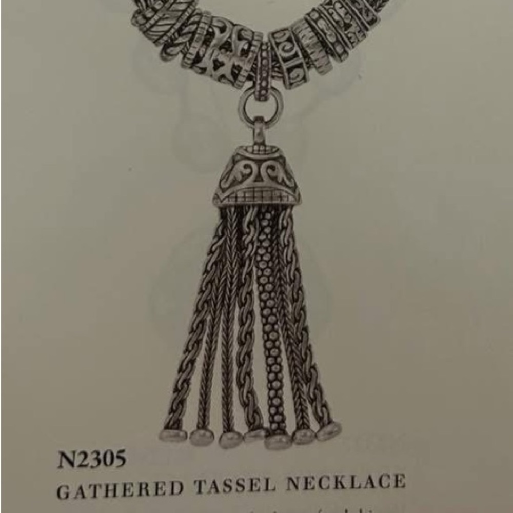 Elegant Silpada Sterling Silver Gathered Tassel Necklace - Picture 2 of 2